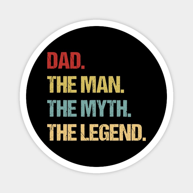 Mens Dad design - The man the myth the legend Magnet by KuTees